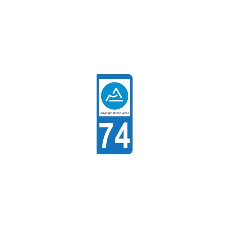 Sticker immatriculation 74 - Haute Savoie - Nouvelle région
