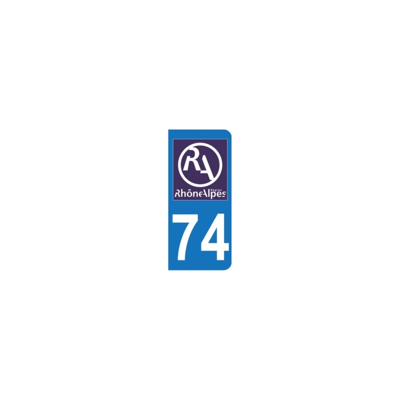 Sticker immatriculation 74 - Nouveau logo Rhône Alpes