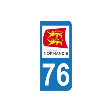 2 Stickers Plaque D’immatriculation Normandie – Département 76, Style Autocollant Pour Voiture