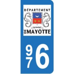 Sticker immatriculation 976 - Mayotte