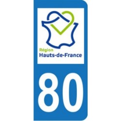 Sticker immatriculation 80 - Nouvelle région Hauts-de-France