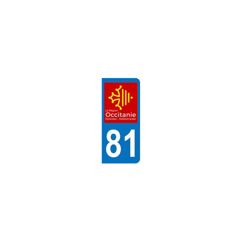 Sticker immatriculation 81 - Occitanie