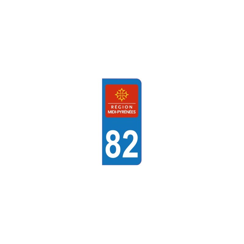 Sticker immatriculation 82 - Tarn et Garonne