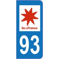 Sticker immatriculation 93 - Seine Saint Denis