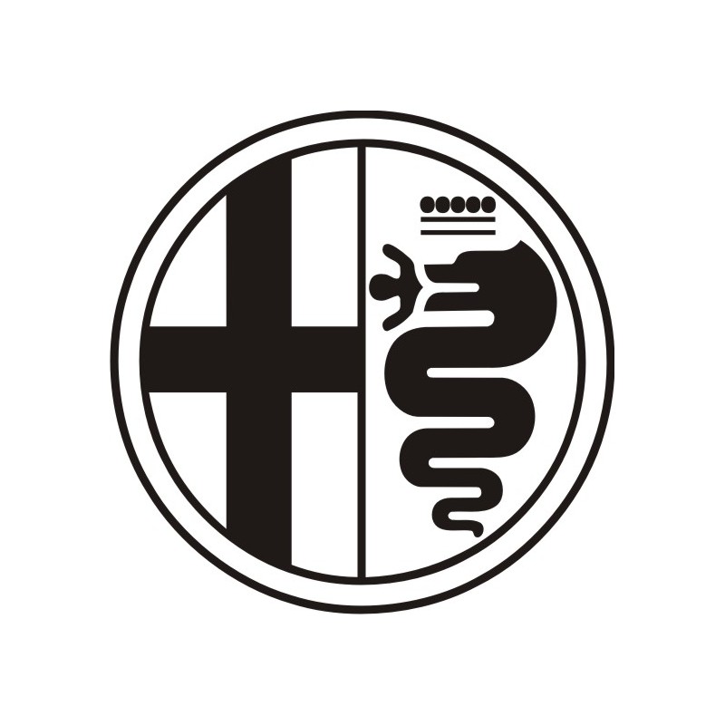 Sticker Alfa Roméo rond - Taille et Coloris au choix