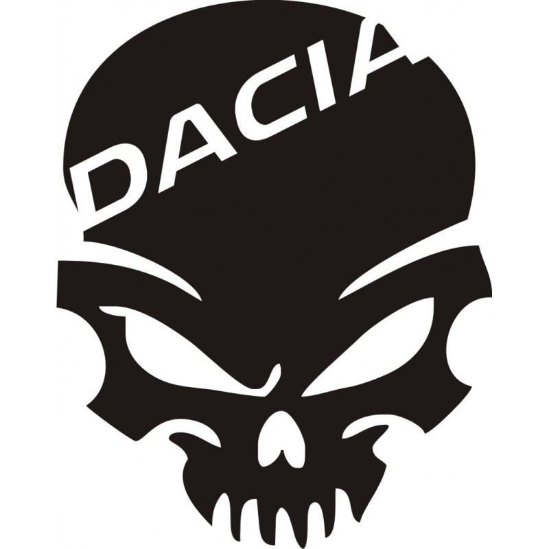 Sticker Dacia Crâne - Taille et Coloris au choix