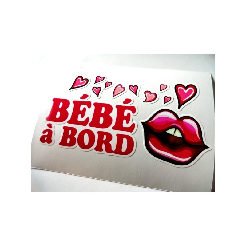Sticker Bebe A Bord Plein De Bisous D Amour