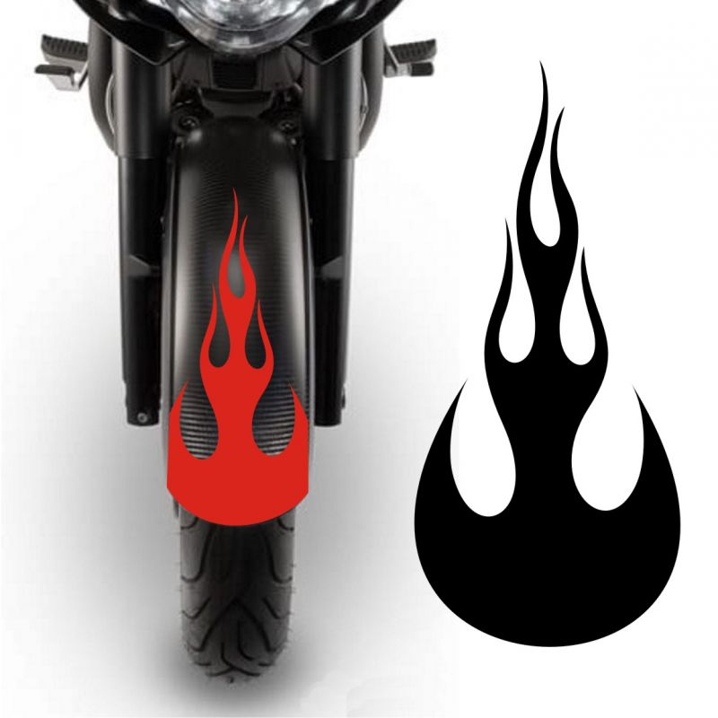 Acheter 1 ensemble d'autocollants imperméables à flamme rouge pour moto,  autocollants en vinyle pour réservoir d'essence et garde-boue