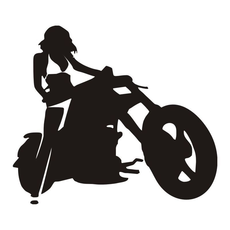 Sticker Femme à Moto - Modèle motard 2