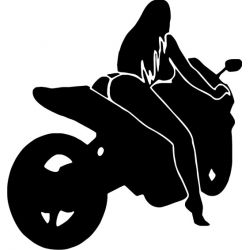 Sticker Femme à Moto - Modèle motard 3