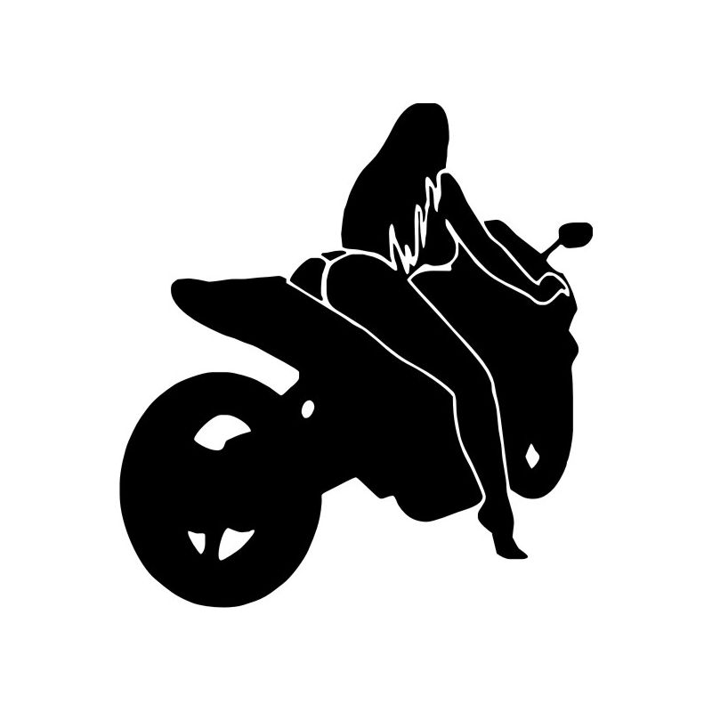 Belles fesses de cette femme à moto - Autocollant