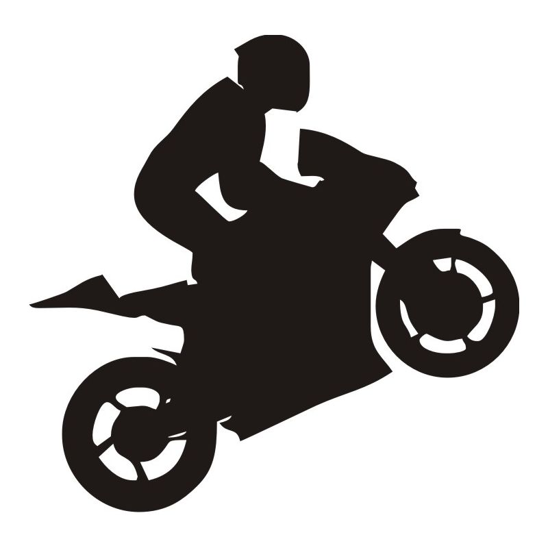 Sticker Moto Stunt Wheely Wheeling - Modèle motard 7