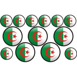 autocollant drapeau algérie rond
