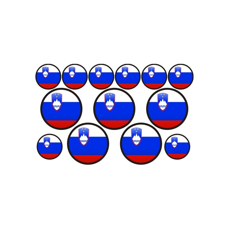 autocollants drapeau Slovénie ronds