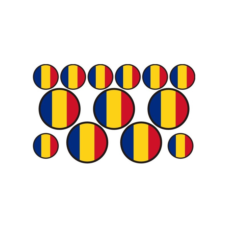 autocollant drapeau Roumanie rond